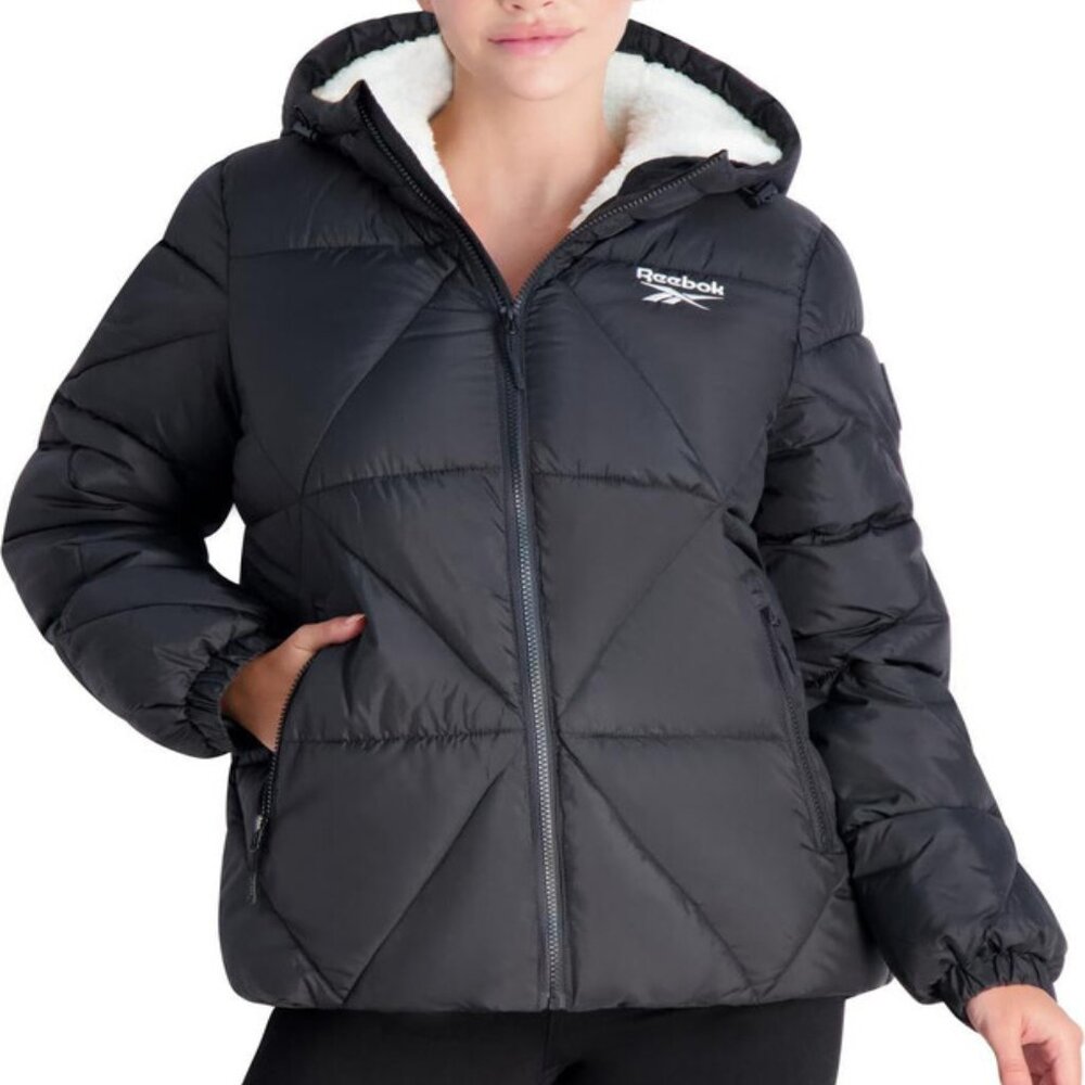 Reebok Women's Puffer Jacket With Sherpa Lining/NWT/L